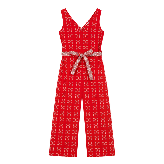 FatFace - Aeran Red Jacquard Jumpsuit (18)