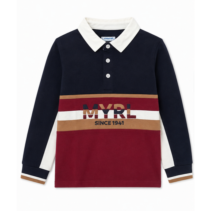 Mayoral - Little Boys Long Sleeve Polo Shirt
