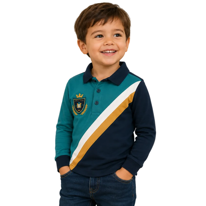Mayoral - Little Boys Long Sleeve Polo Shirt