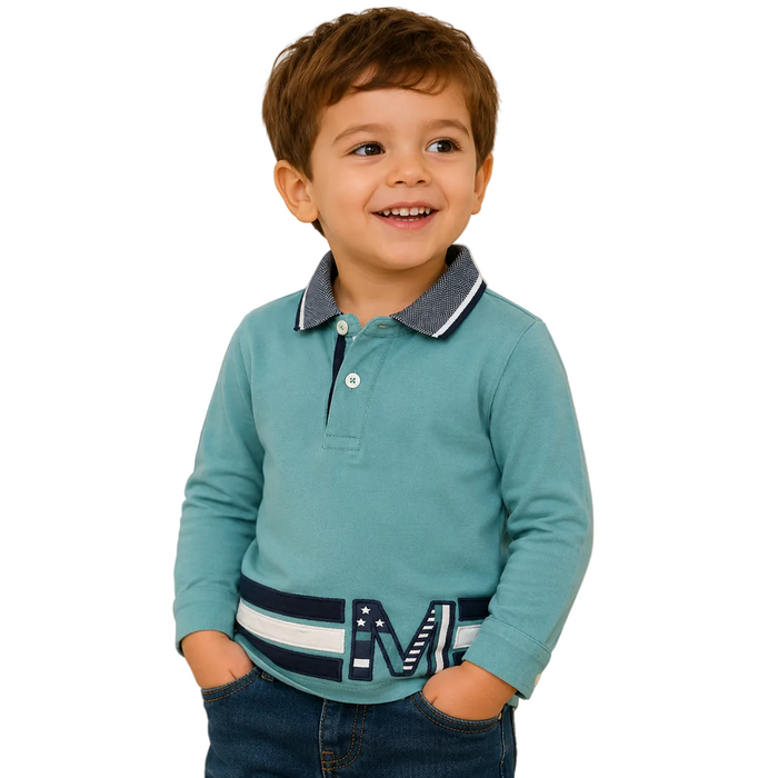 Mayoral - Little Boys Long Sleeve Polo Shirt