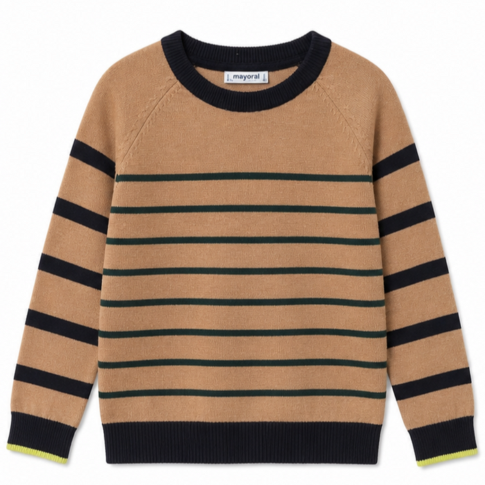Mayoral - Little Boys Long Sleeve Sweater Top Brown