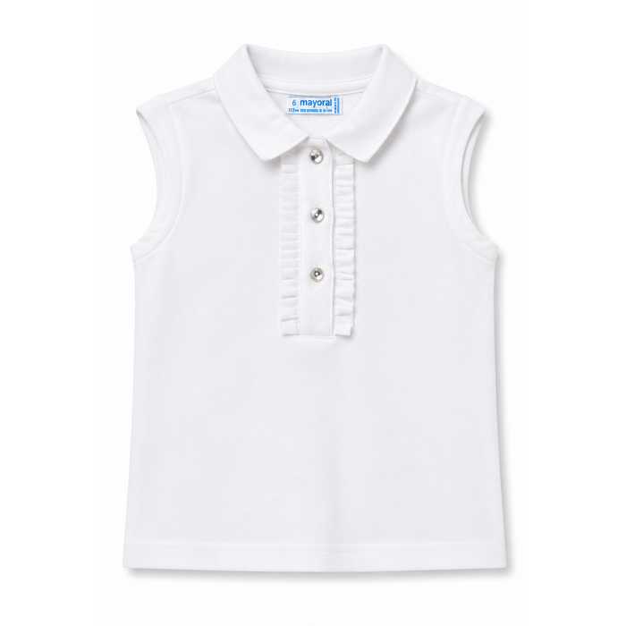Mayoral - Little Girls Sleeveless Polo Shirt White