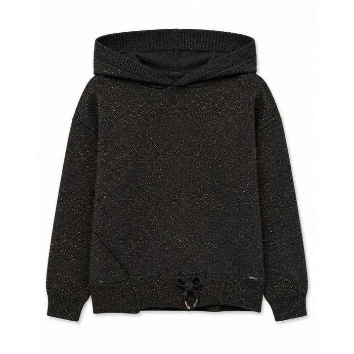 Mayoral - Big Girls Black Glittered Hoodie Jacket