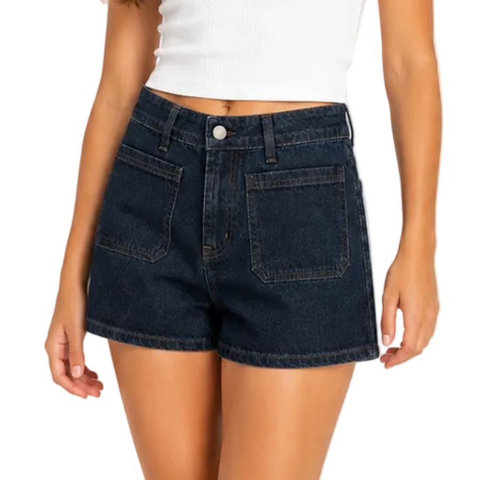 V by very -  V by Very Rinse Denim Micro Shorts Dark Wash (Medium)