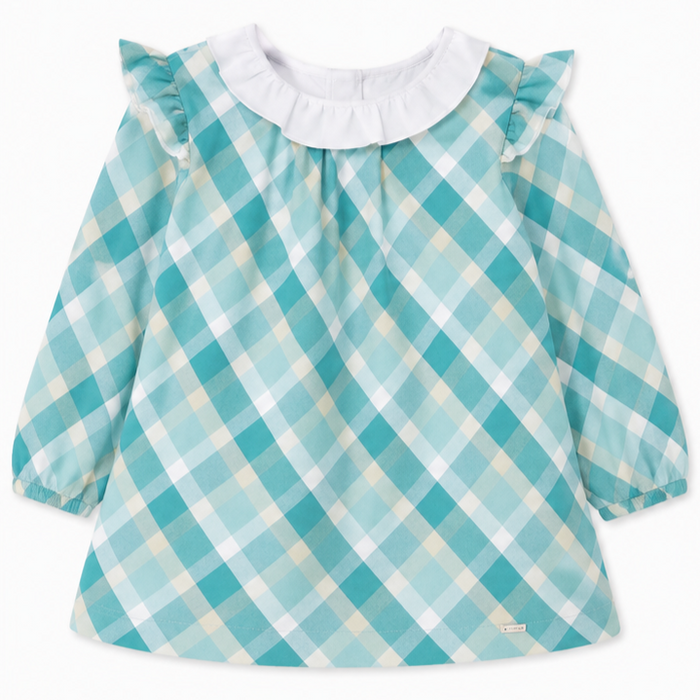 Mayoral - Little Girls Plaid Dress Jade Green