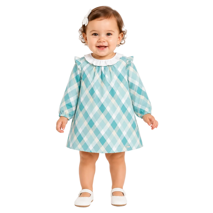 Mayoral - Little Girls Plaid Dress Jade Green
