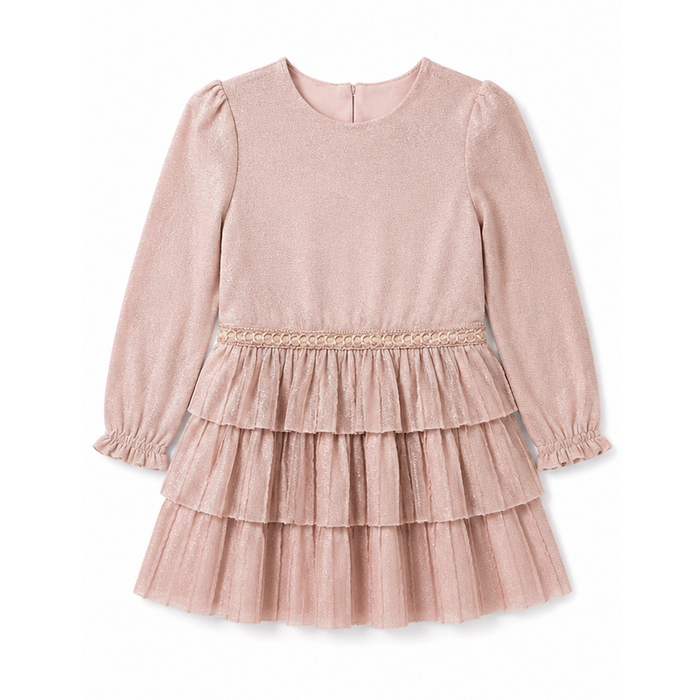 Mayoral - Long Sleeve Dusty Pink Dress