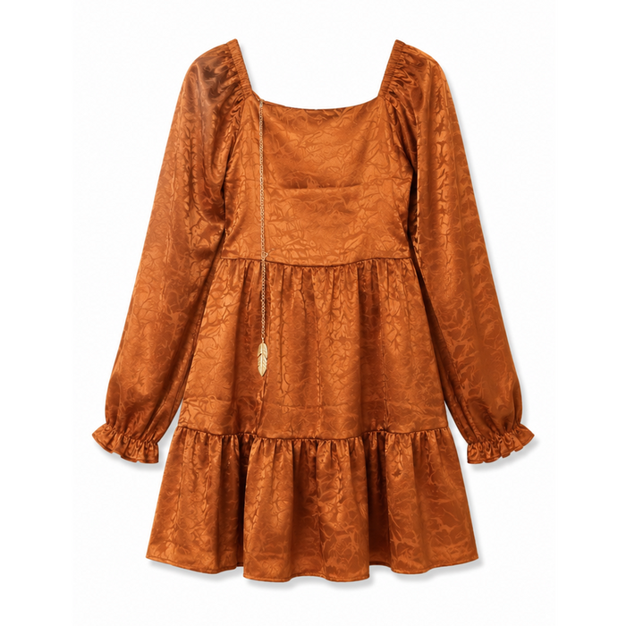 Rare Editions - Copper-colored Satin Mini Dress