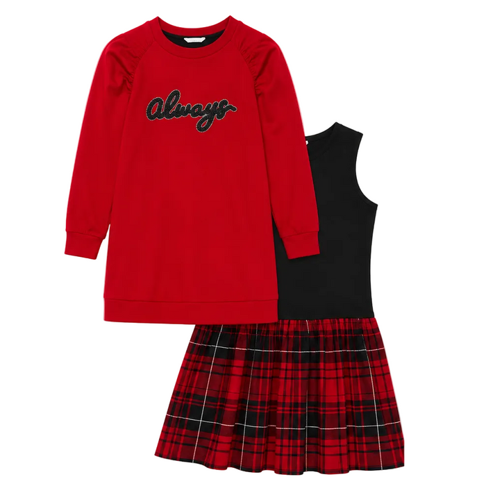Mayoral - Big Girls Combination Dress and Long Sleeves Jacket