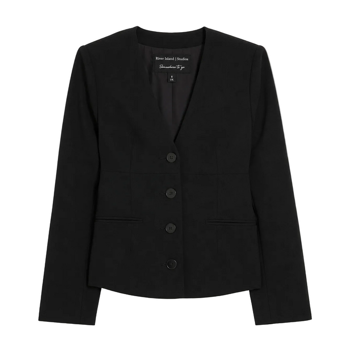 River Island - V Neck Collarless Blazer (Small)