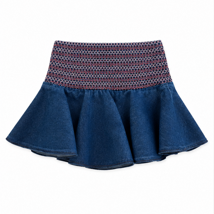 Mayoral - Little Girls Denim Stretchable Waist Skirt