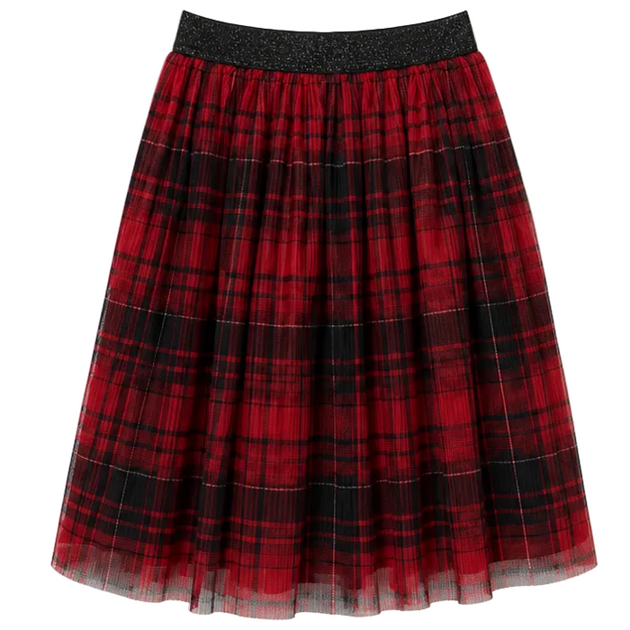 Mayoral - Big Girls Gingham Black and Red Skirt