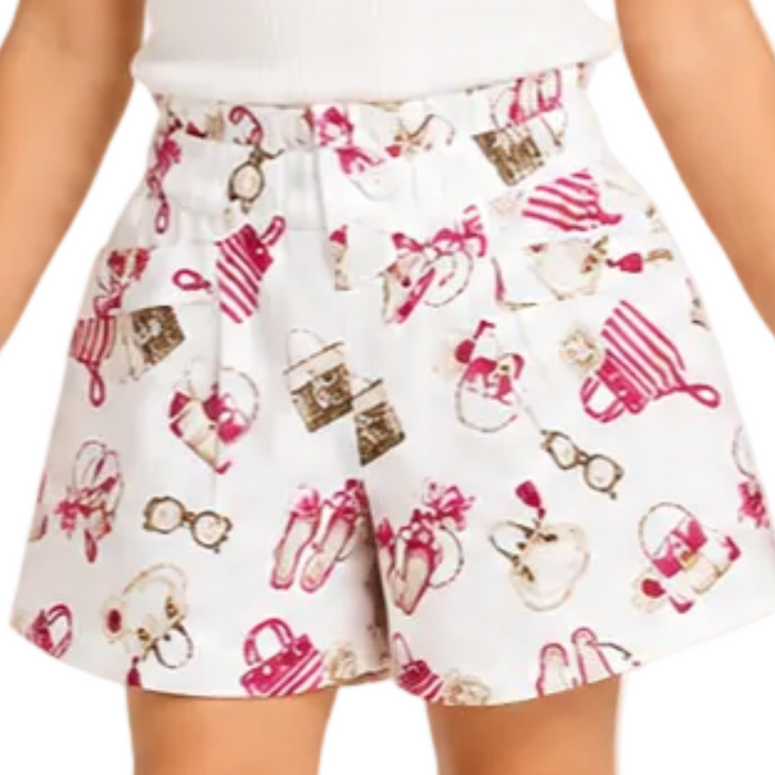 Mayoral - Little Girls White Short with Girls Accessories Design