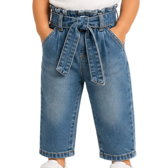 Mayoral - Little Girls Denim Pants with Denim Belt
