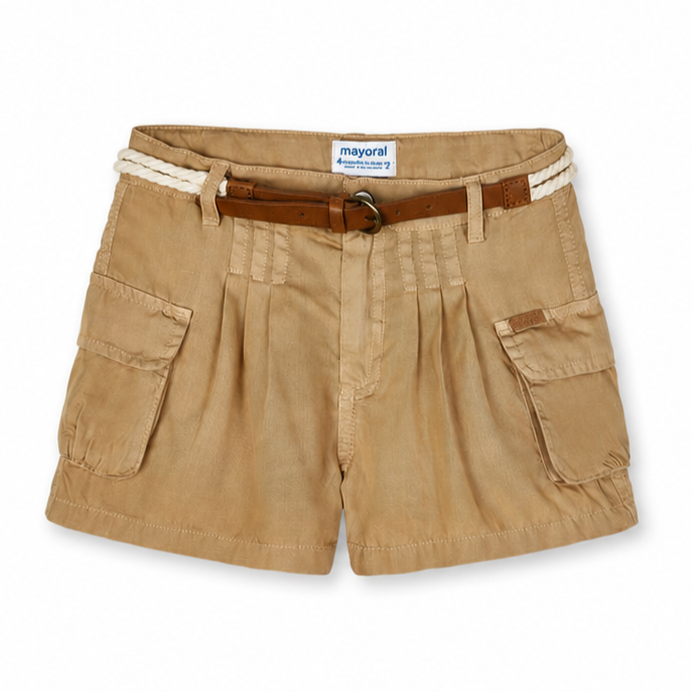 Mayoral - Little Girls Khaki Cargo Shorts