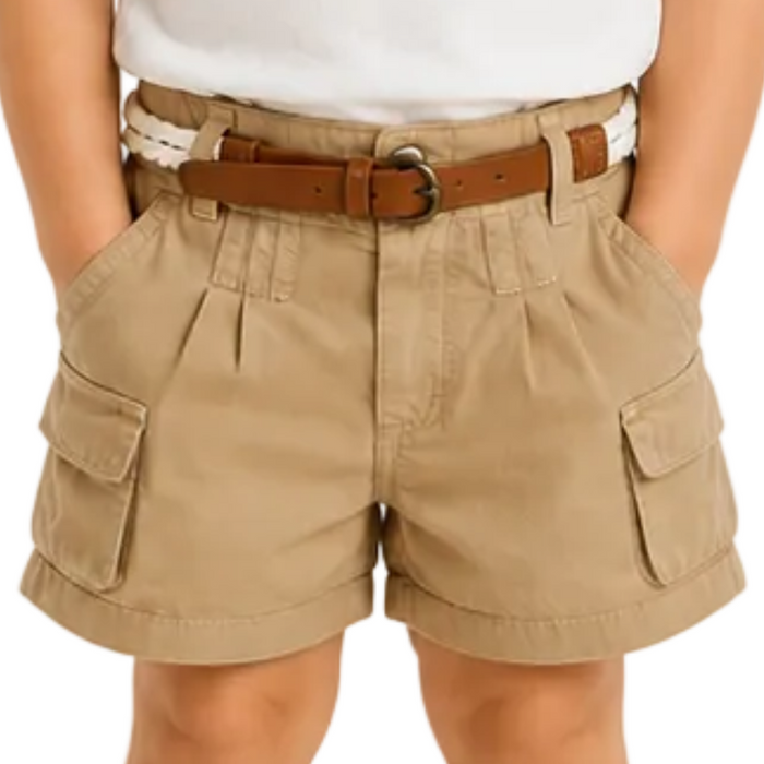 Mayoral - Little Girls Khaki Cargo Shorts