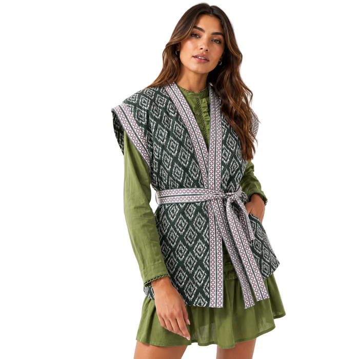 V by Very - Printed Wrap Gillet Green (16)