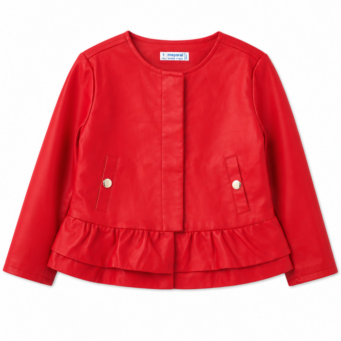 Mayoral - Little Girls Leather Red Jacket