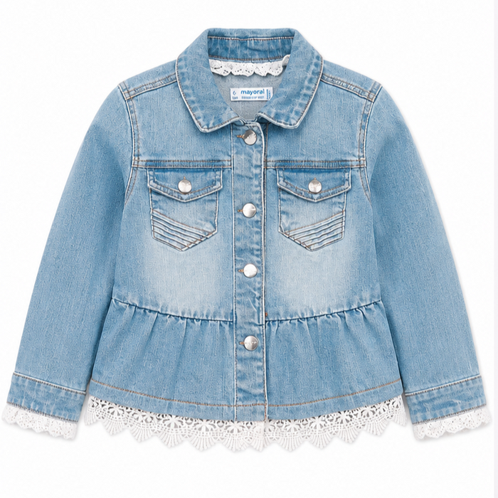 Mayoral - Little Girls Denim Jacket Washed
