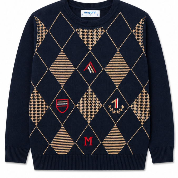 Mayoral - Little Boys Long Sleeve Sweater Navy Blue