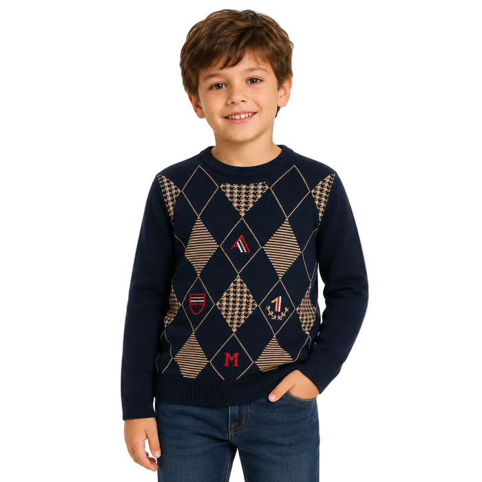 Mayoral - Little Boys Long Sleeve Sweater Navy Blue