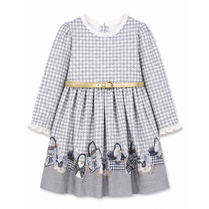 Mayoral - Little Girls Houndstooth Dress with Belt