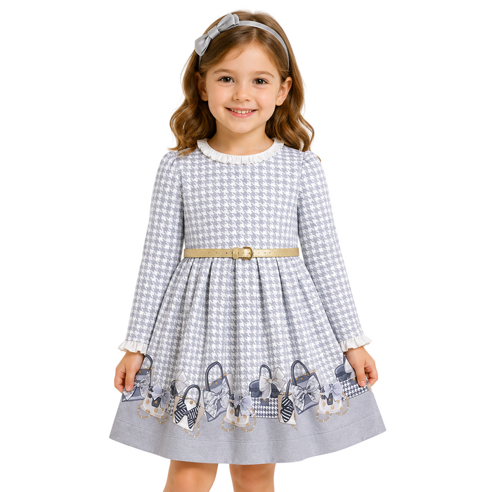 Mayoral - Little Girls Houndstooth Dress with Belt