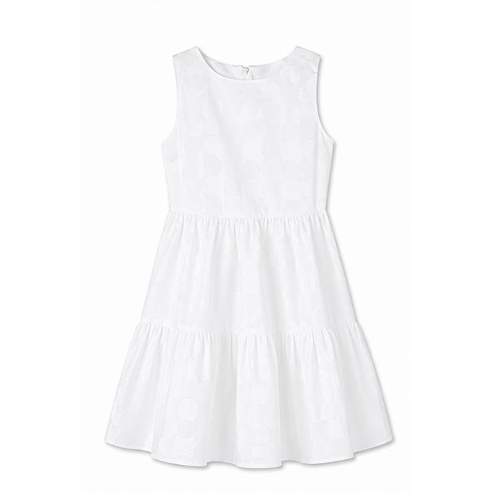 Mayoral - Big Girls Sleeveless Dotted Dress White