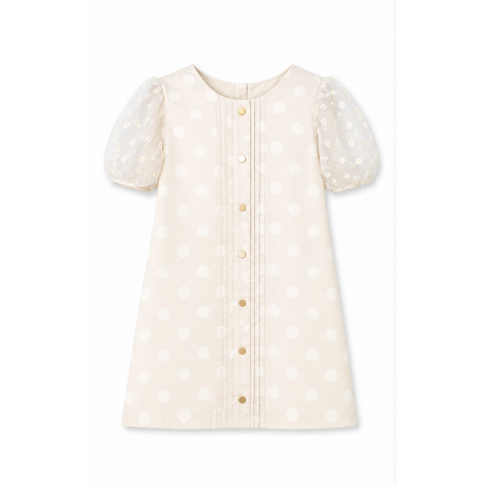 Mayoral - Big Girls Zipper Down Dress Cream