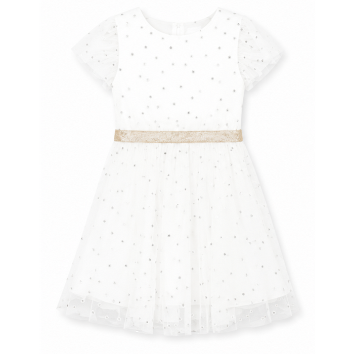 Mayoral - Big Girls Embroidered Tulle Dress White