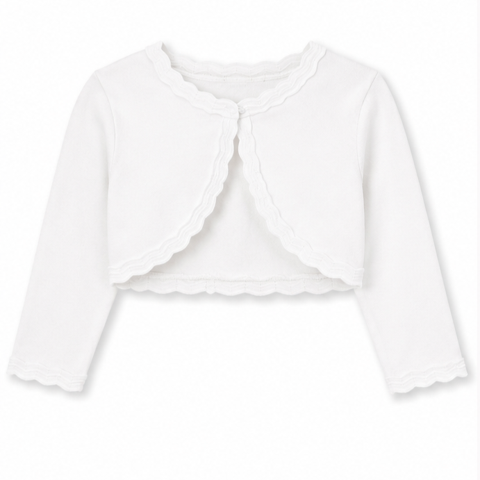 Mayoral - Little Girls Cropped Cardigan White