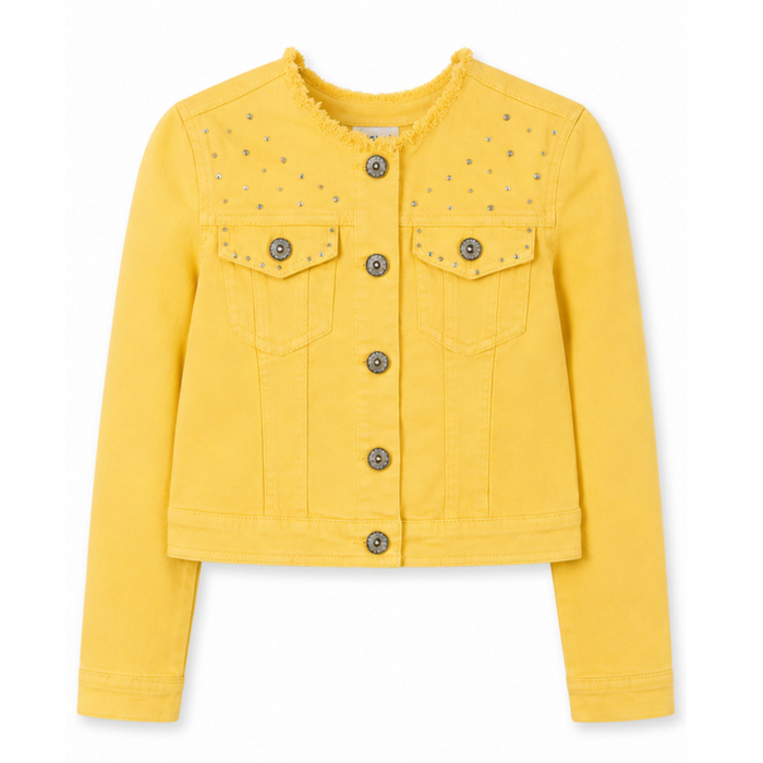 Mayoral - Big Girls Yellow Denim Jacket