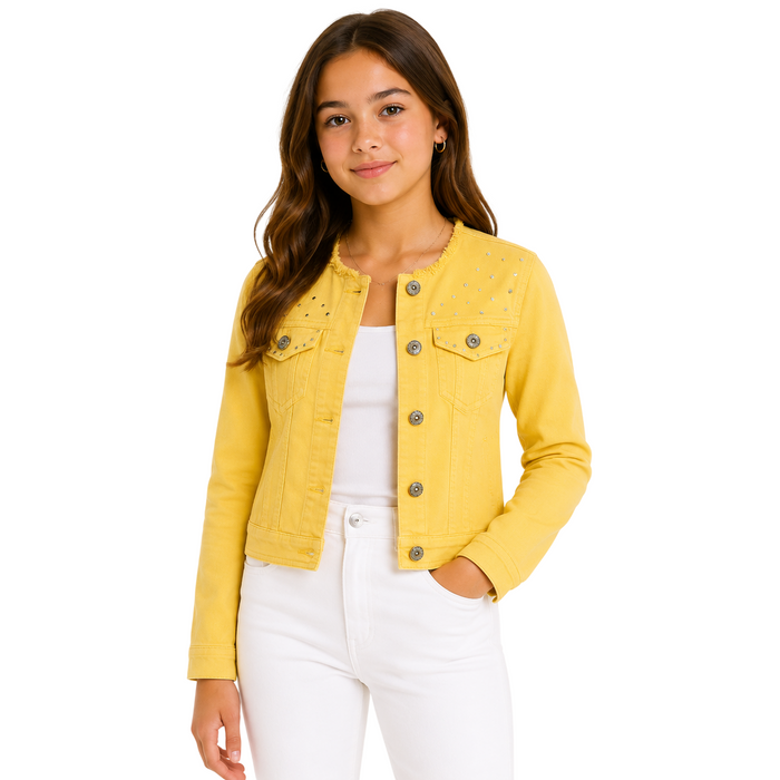 Mayoral - Big Girls Yellow Denim Jacket