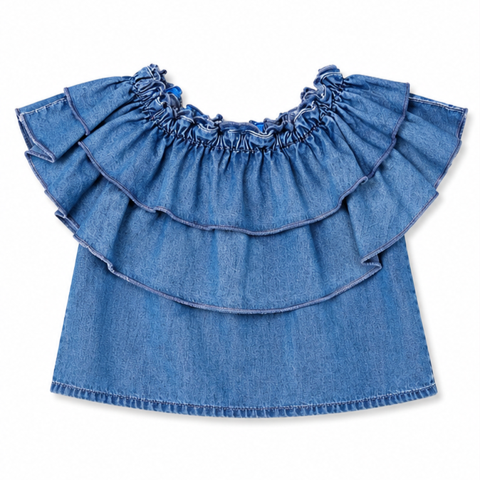 Mayoral - Little Girls Denim Loose Top