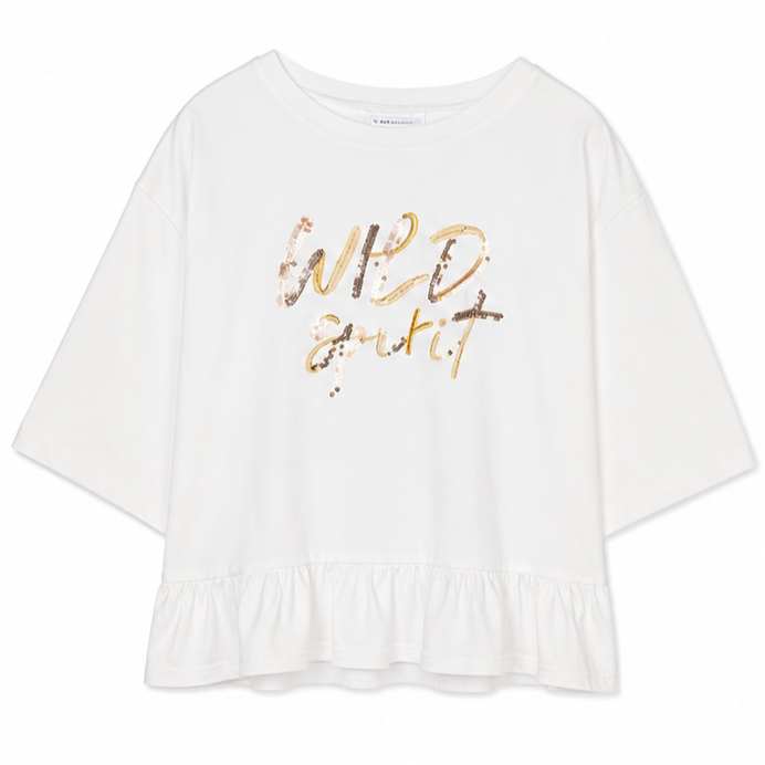Mayoral - Big Girls White Top "Wild Spirit" Design