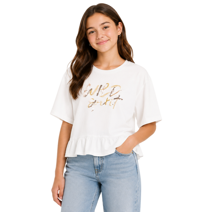 Mayoral - Big Girls White Top "Wild Spirit" Design