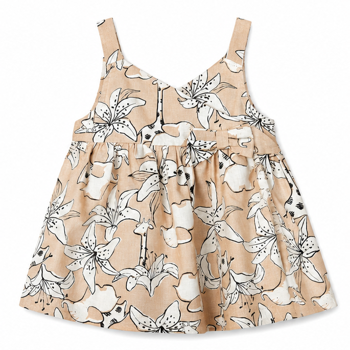 Mayoral - Little Girls Sleeveless Beige Top Giraffe Design