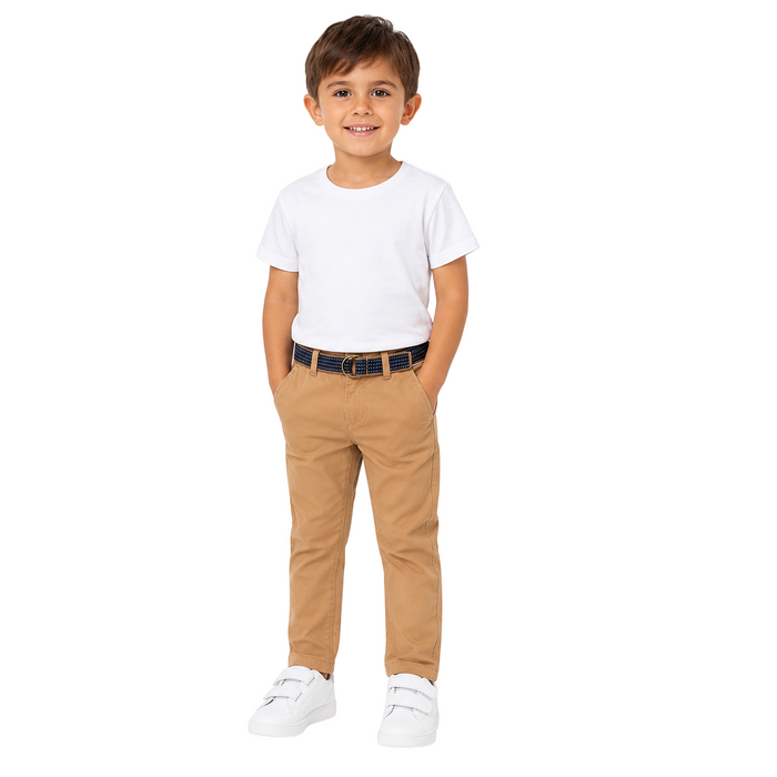 Mayoral - Little Boys Chino Bronze with Belt