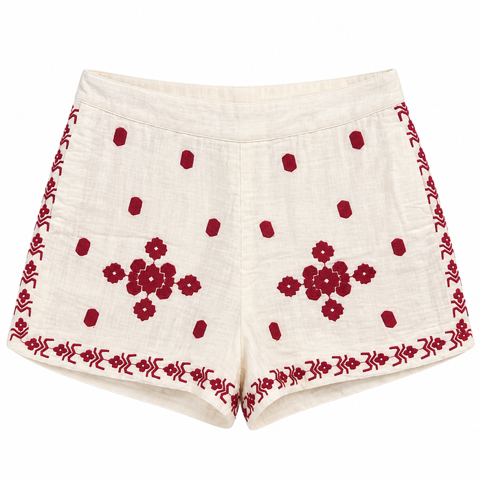 V by Very Embroidered Short Cream