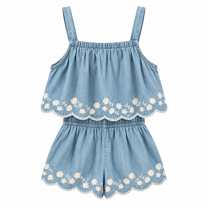 V by Very 1-Pc Sleeveless Chambray Playsuit