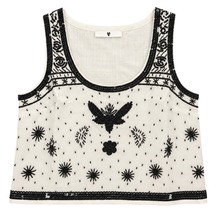 V by Very - Embroidered Beaded Sleeveless Top (EU 8)
