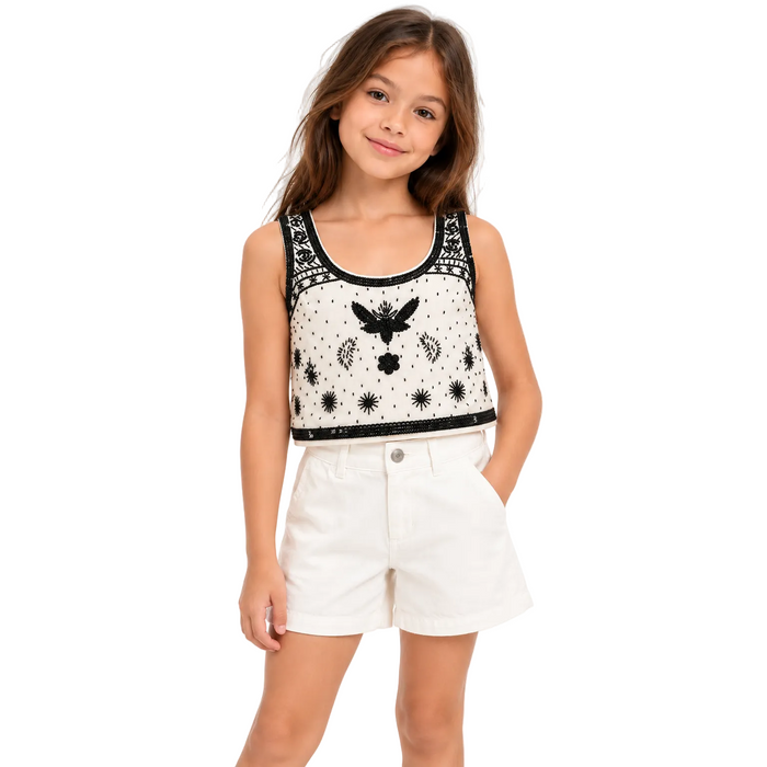 V by Very - Embroidered Beaded Sleeveless Top (EU 8)