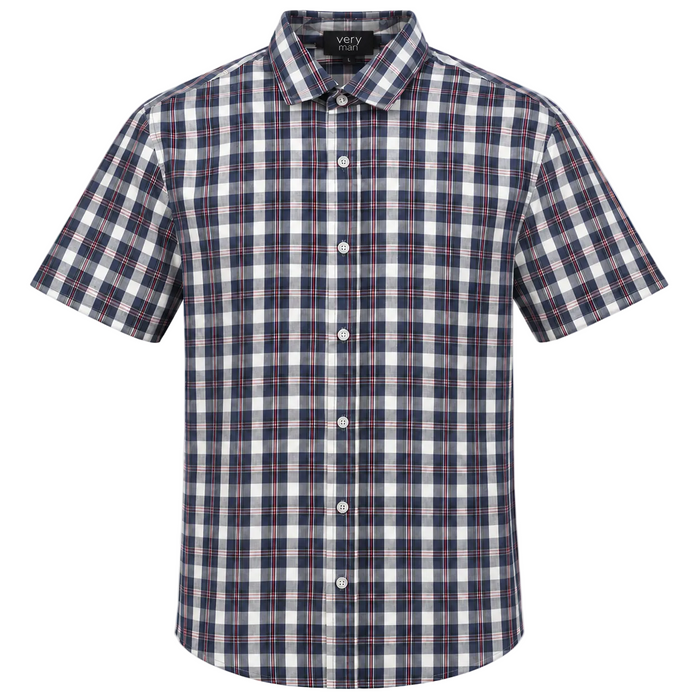 Very Man – Short Sleeve Plaid Shirt (Medium)