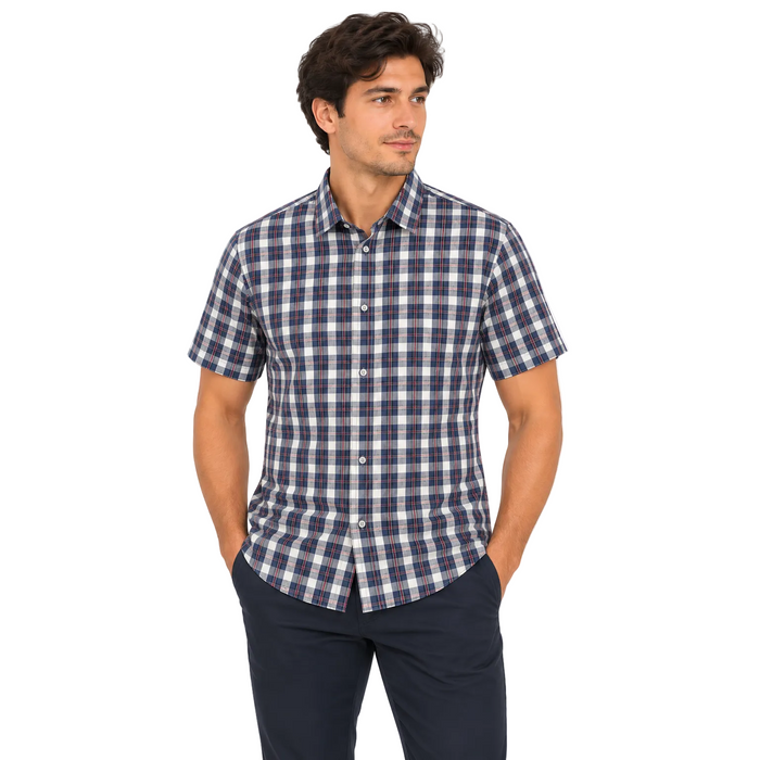 Very Man – Short Sleeve Plaid Shirt (Medium)