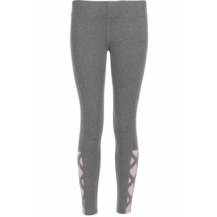 ID Ideology - Big Girls Caged-Hem Leggings Light Heather Melange Small (7-8)