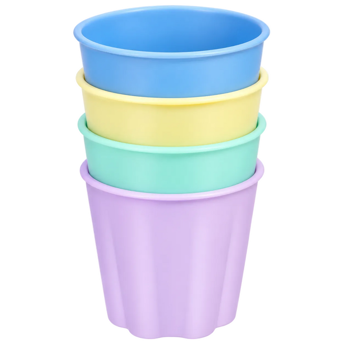 4 - Piece Colored Plastic Cup Set