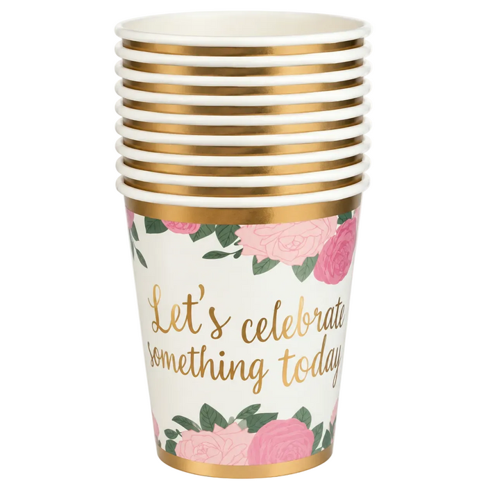 10-Piece Set Floral Celebration Paper Cups