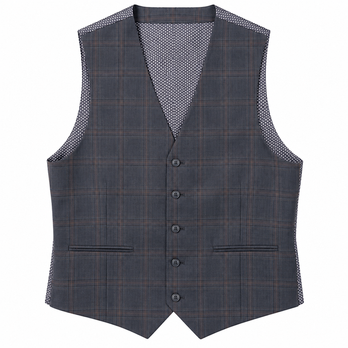 Very Man Check Pattern Suit Vest