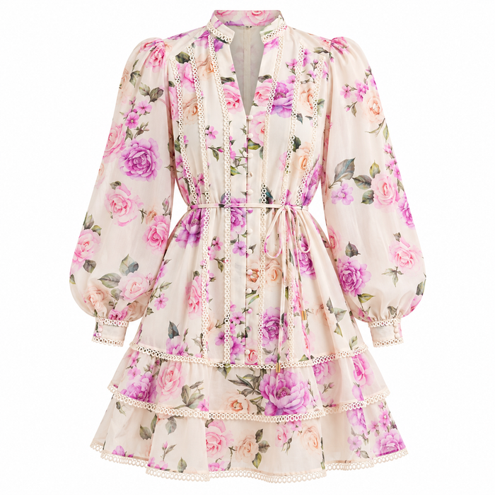 V by Very Floral Belted Mini Dress