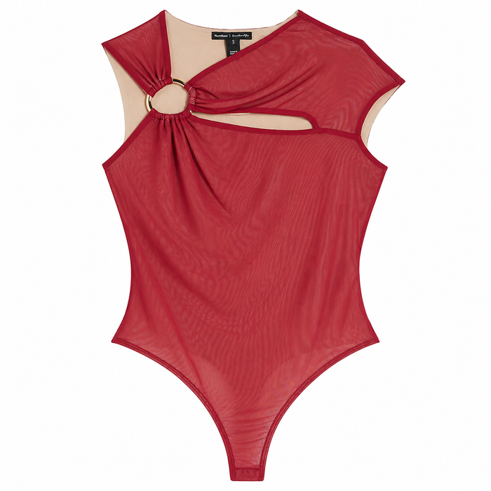 River Island Red Mesh Bodysuit